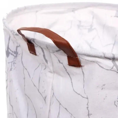 Корзина для хранения круглая Мрамор 50*40 см белый