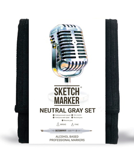 Набор маркеров SKETCHMARKER 'Neutral Gray' 12 штук в сумке-органайзере