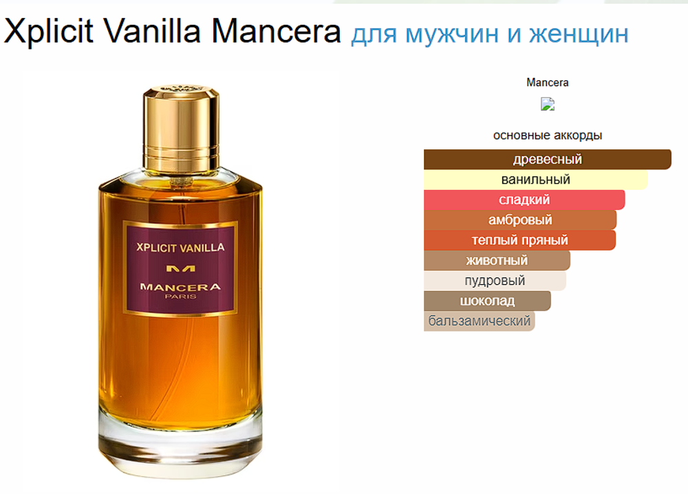 Mancera Xplicit Vanilla 120 ml (duty free парфюмерия)