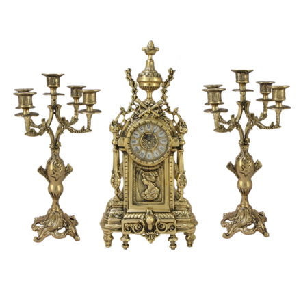 Bello De Bronze Каминные часы с канделябрами "Донна Луиза"