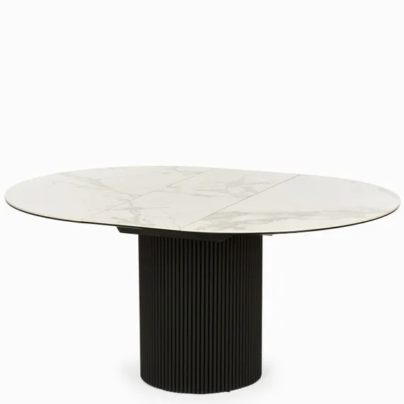 Раздвижной стол Elan Ø110-150 см, белая керамика