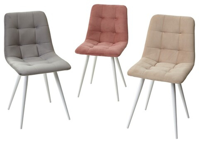 Стул CHILLI-Q розовый #15, велюр / белый каркас, 4 шт/ 1 к, М-City