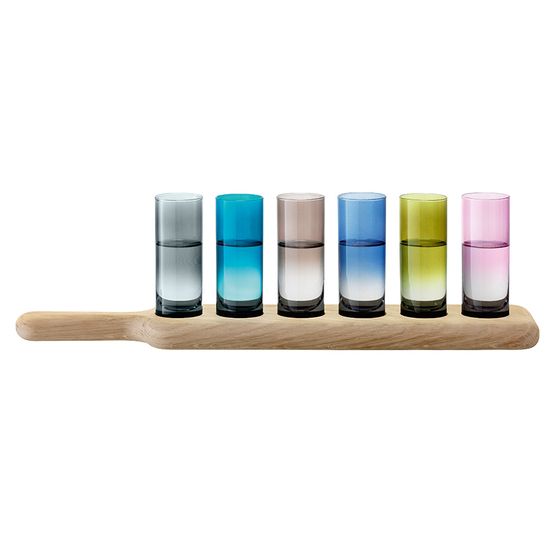 Набор из 6 разноцветных стопок на подставке Paddle