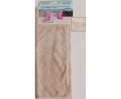 Салфетка из микрофибры 30х40см, 300гр/м2, для дерева и мебели, Антипыль, Celtex