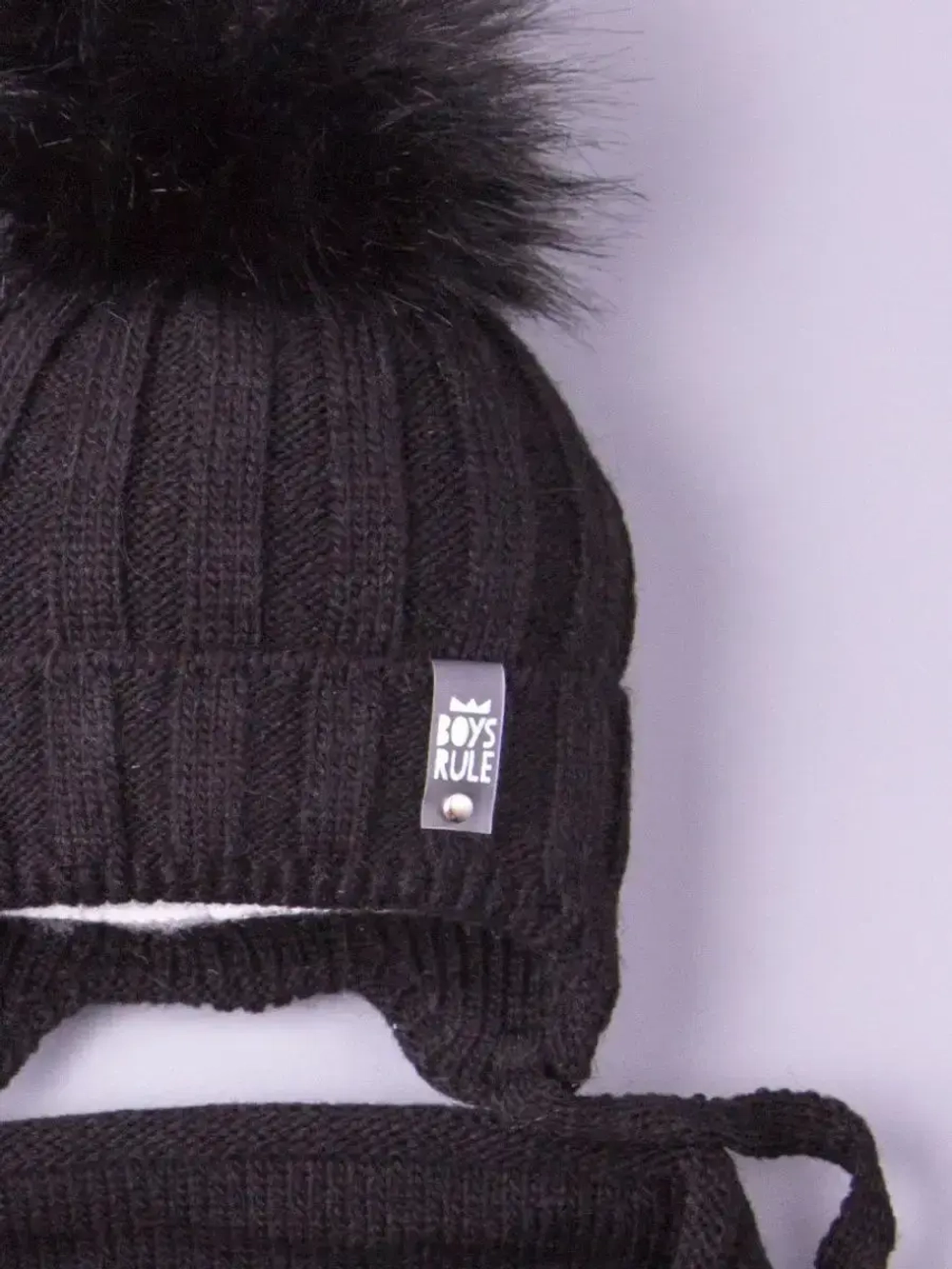 Шапка для мальчика зимняя вязаная и снуд