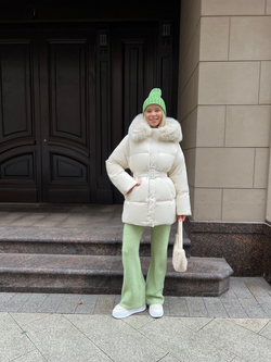 Пуховик Fresh мини молочный