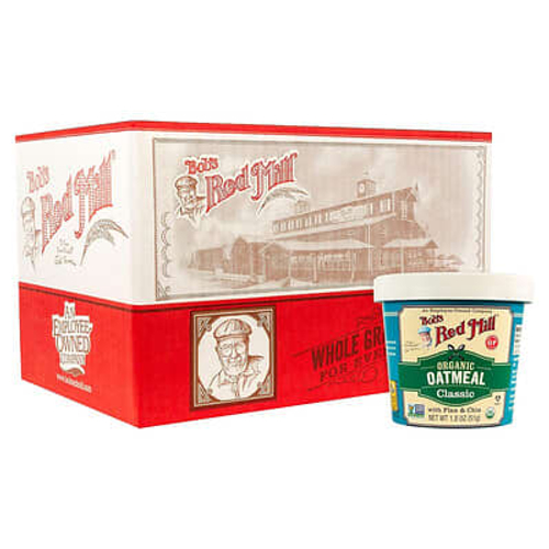 Bob's Red Mill, органическая овсянка со льном и чиа, классическая, 12 чашек по 51 г (1,8 унции)