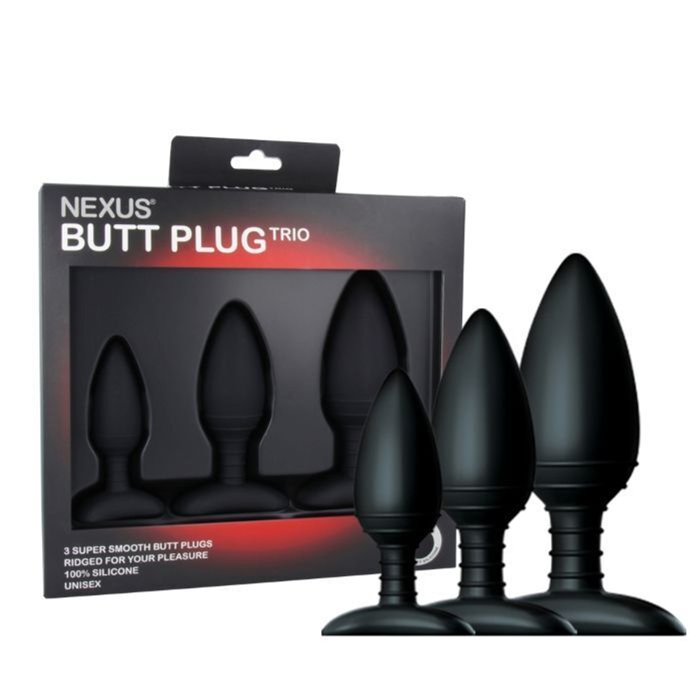 Набор из 3 черных анальных втулок NEXUS BUTT PLUG TRIO SET (Цвет: черный)