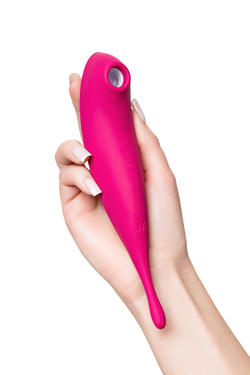 Точечный вибратор с вакуумной стимуляцией Satisfyer Twirling Pro Connect App, силикон, красный, 20см