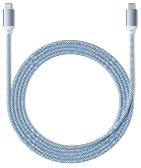 Кабель Satechi Type-C to Type-C 100W Charging Cable. Длина 2 м. Голубой