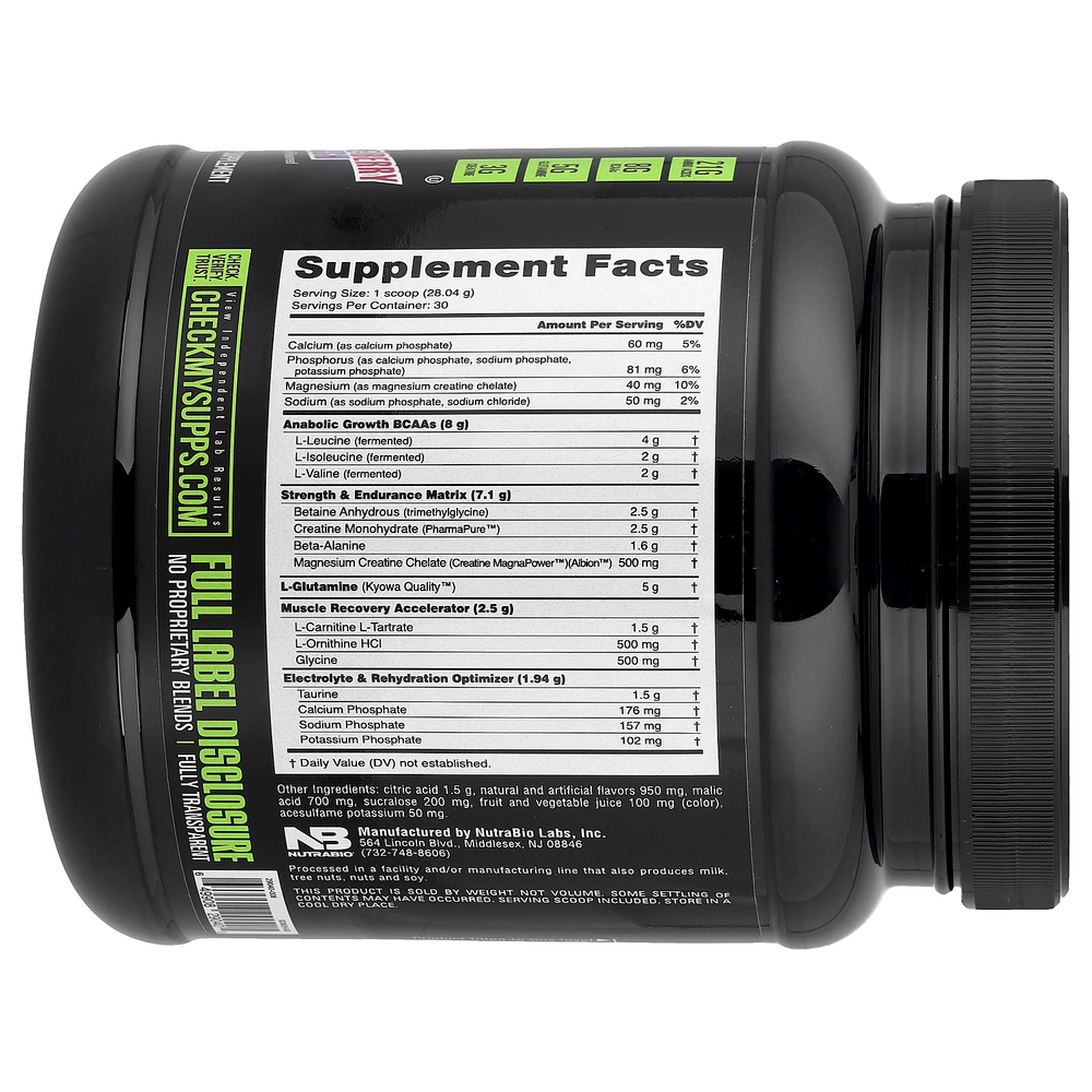 NutraBio, Reload Recovery Matrix, Grape Berry Crush, 841 г (1,85 фунта)