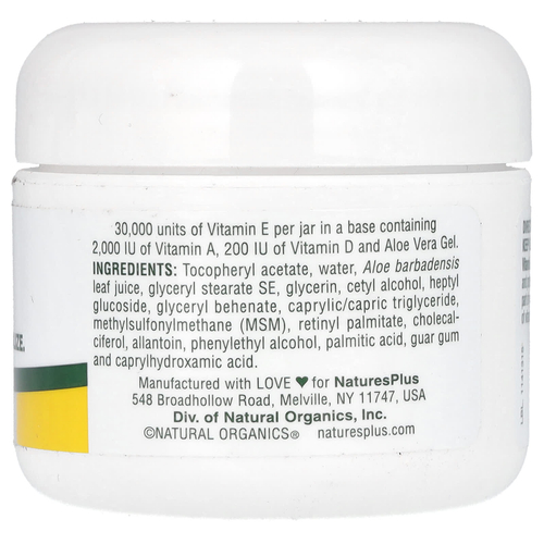 NaturesPlus, крем с витамином E, 30 000 МЕ, 63 г (2.2 унции)