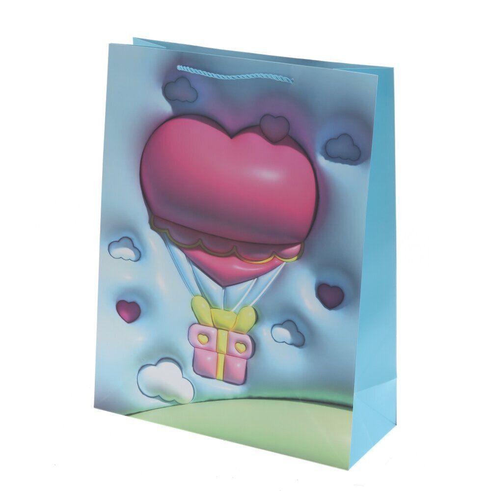 GAEM Пакет подарочный L (бумага 210г/м2, блок микс 12шт), L31 W12 H40 см, 4в.