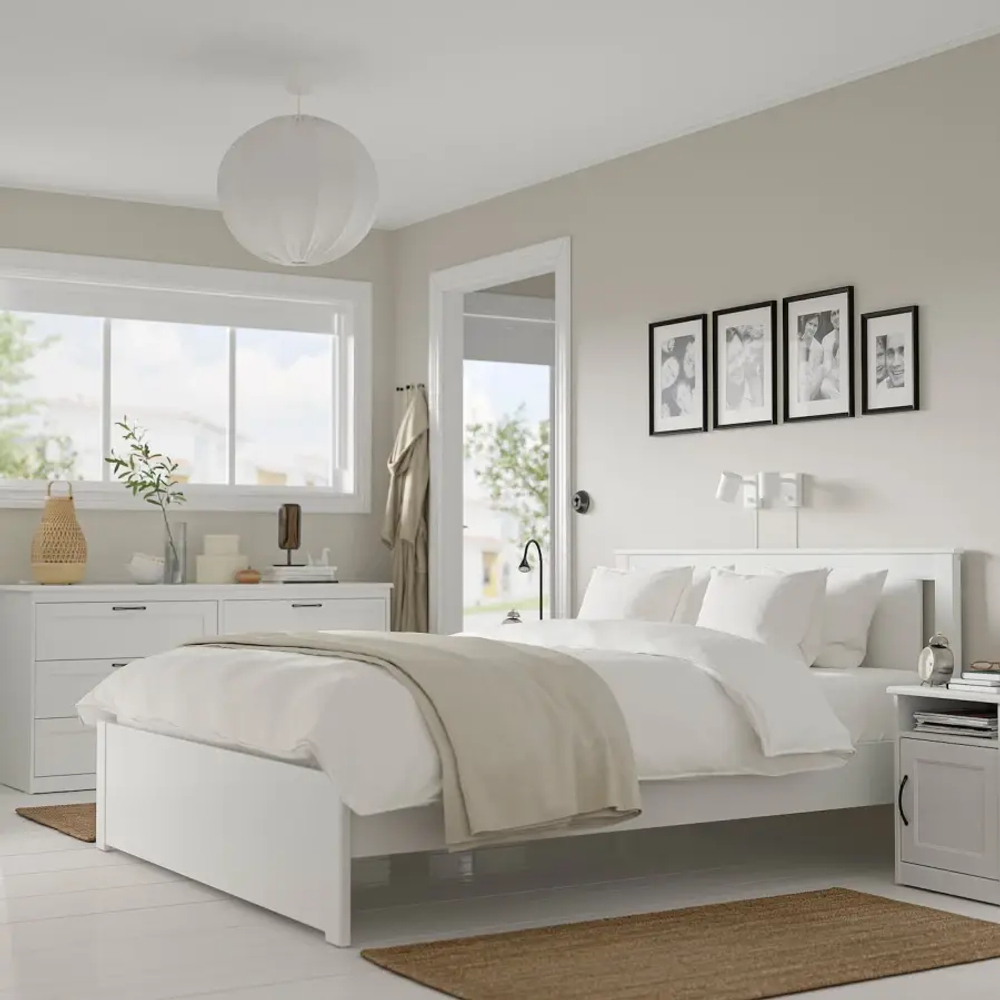 Комбинация мебели для спальни - IKEA SONGESAND, 200x140см, белый, СОНГЕСАНД ИКЕА