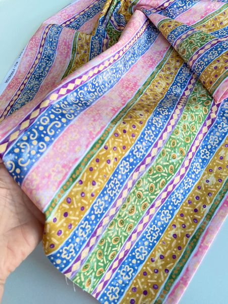 РОЗОВО-ГОЛУБАЯ КАЙМА, 100% хлопок, Handmade Fabrics 3
