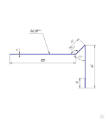 Планка торцевая для гибкой черепицы 100х20*65*10мм 0.45мм RALL 5002-Ультрамариновый синий 2м