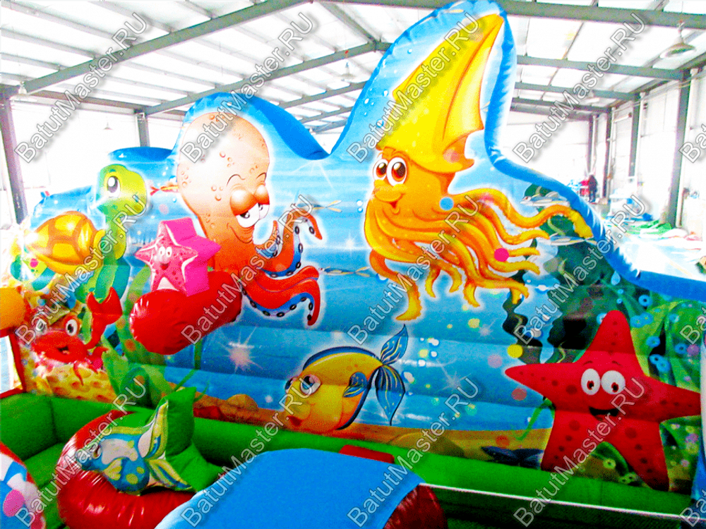 Коммерческий надувной батут "Царство морских зверей", 5*5*2.8 м