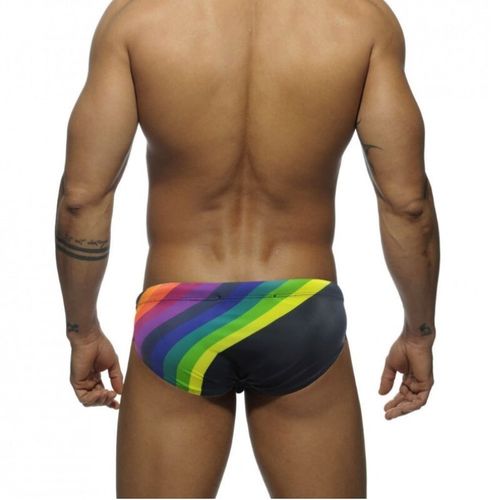 Мужские плавки черные с разноцветными полосками Romeo Rossi 6613-2