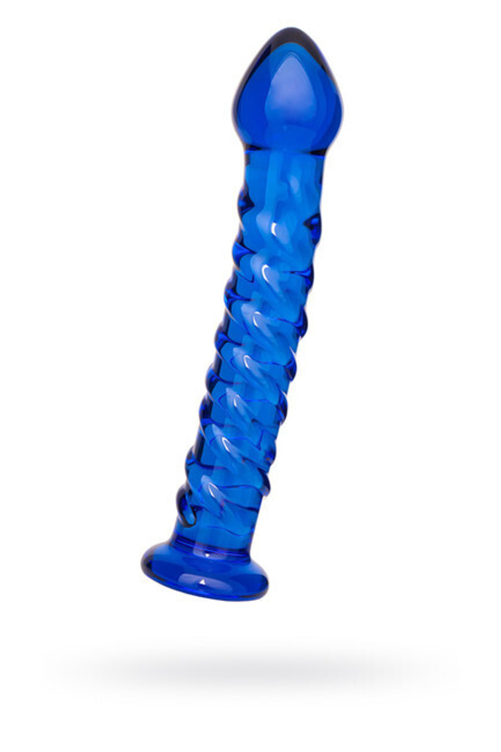 Фаллоимитатор спиралевидный из стекла (Цвет: Синий)