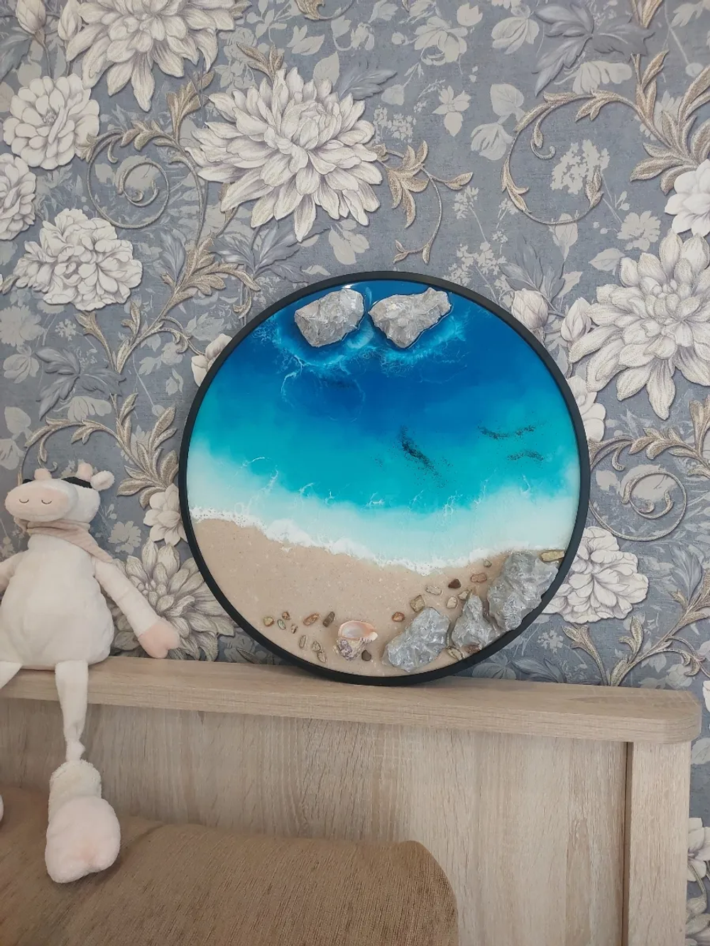 Металлическая круглая рамка 55 см, черная