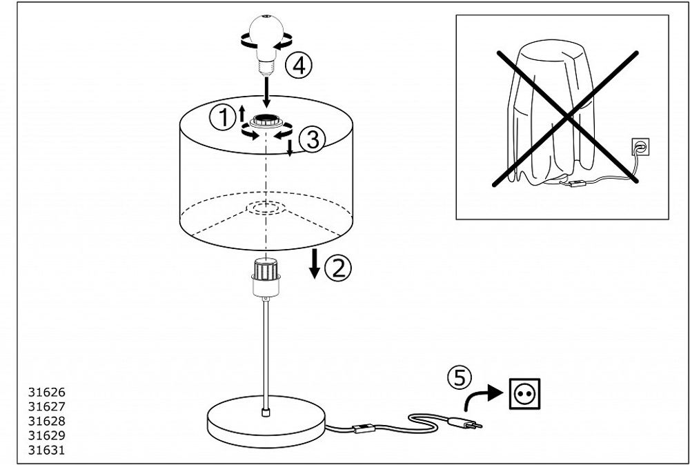 Настольная лампа декоративная Eglo Maserlo 31631