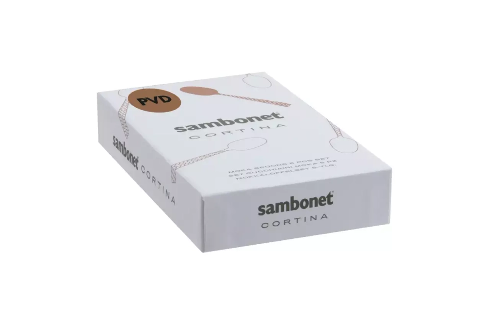 Sambonet - Набор из 6 медных ложек для эспрессо Cortina PVD / артикул   52722CA7  / GTIN 8014808404801