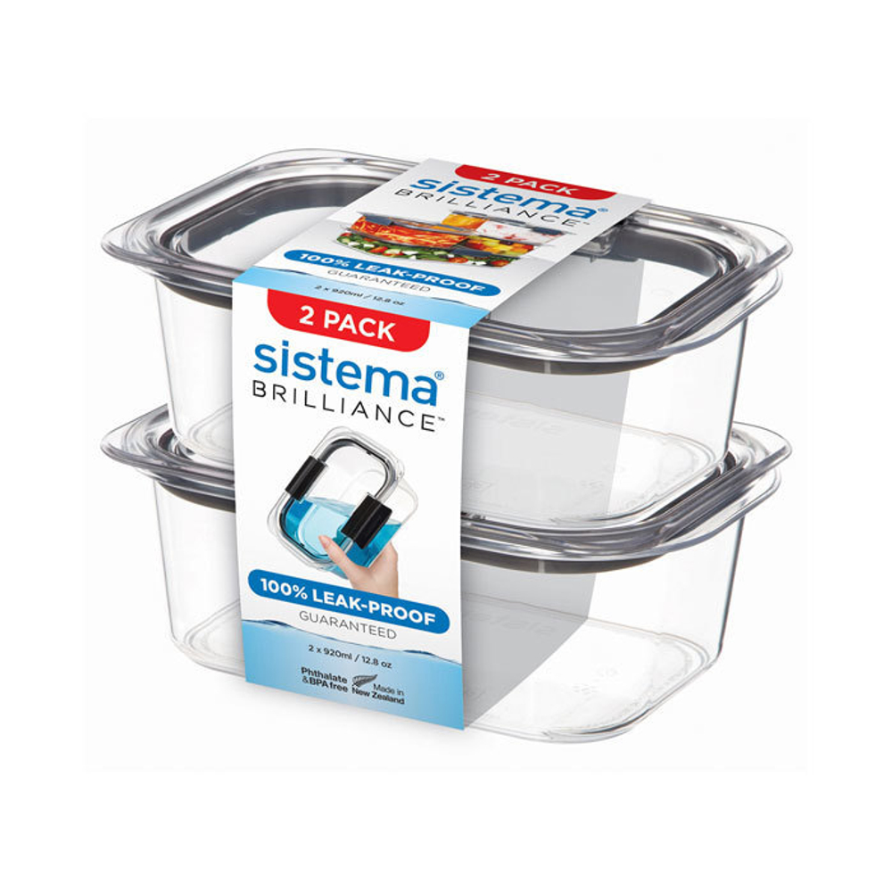 Набор 2шт герметичных контейнеров 920мл Sistema Brilliance
