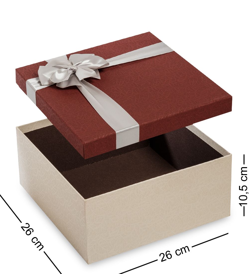 WG-53/3-B Коробка подарочная «Квадрат» цв.беж/бордов.