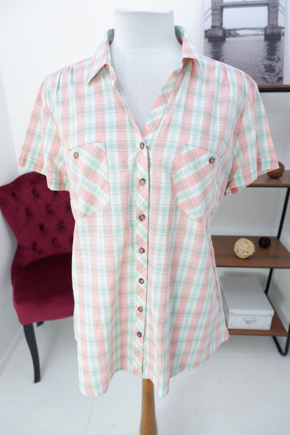 Блузка Defacto хлопковая в клетку 52 размер