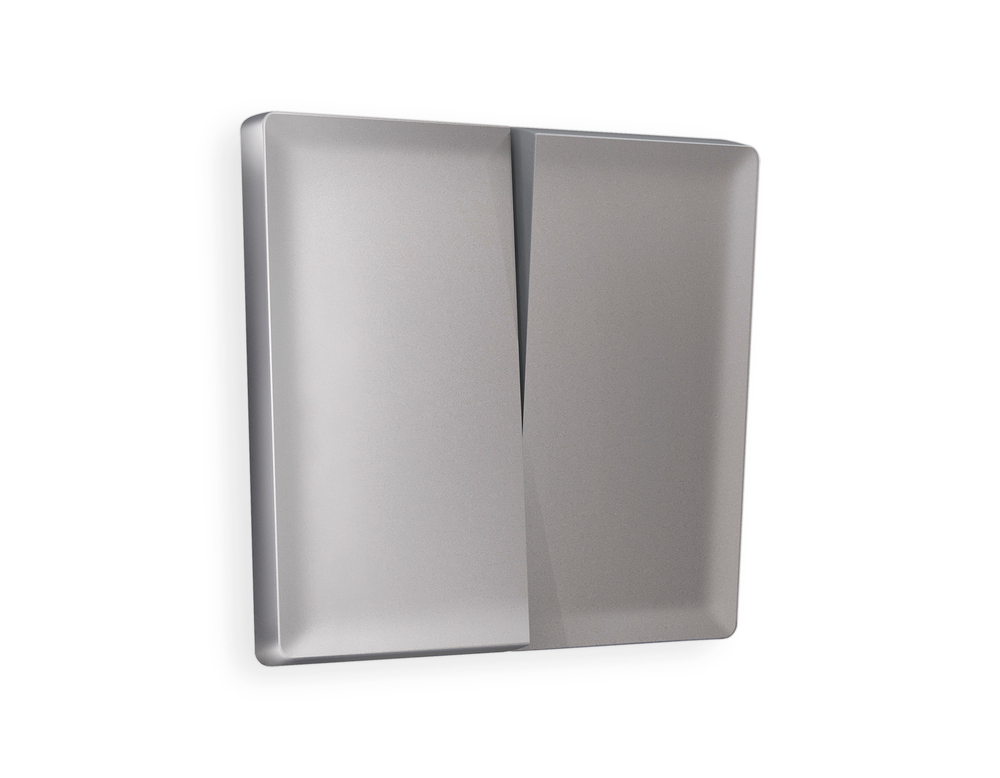 AP5030 Лицевая панель ALFA (Сталь матовый) для 2-кл выключателей QUANT