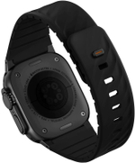 Сменный ремешок Uniq FLUO Silicone Rubber для Apple Watch 44/45/49мм, Rubber Black (49-40MM-FLUOMBLK)