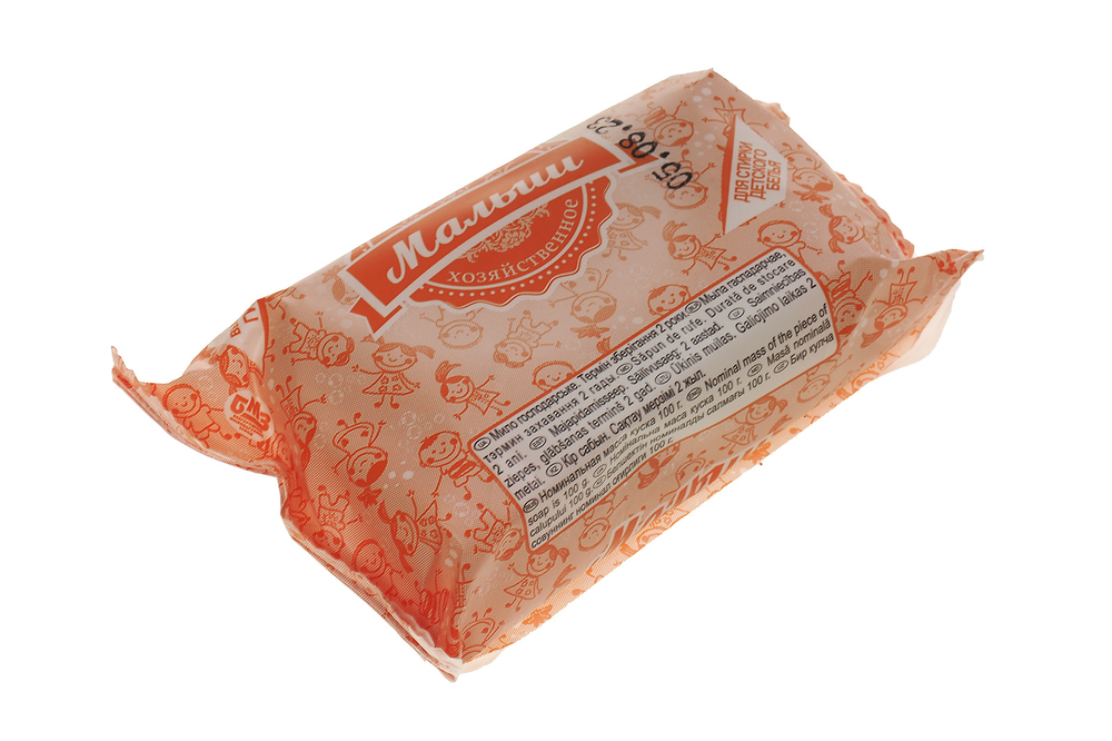 Мыло хозяйственное Малыш 72% 100г в цветной обертке