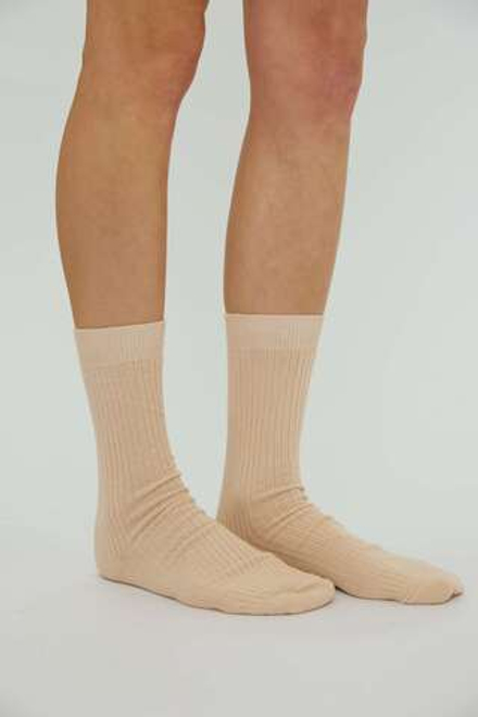 Носки из хлопка бежевого цвета