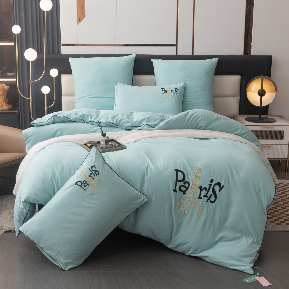 КПБ Mood of Paris на резинке MPR003, Евро, 4 наволочки, простынь 160*200*35