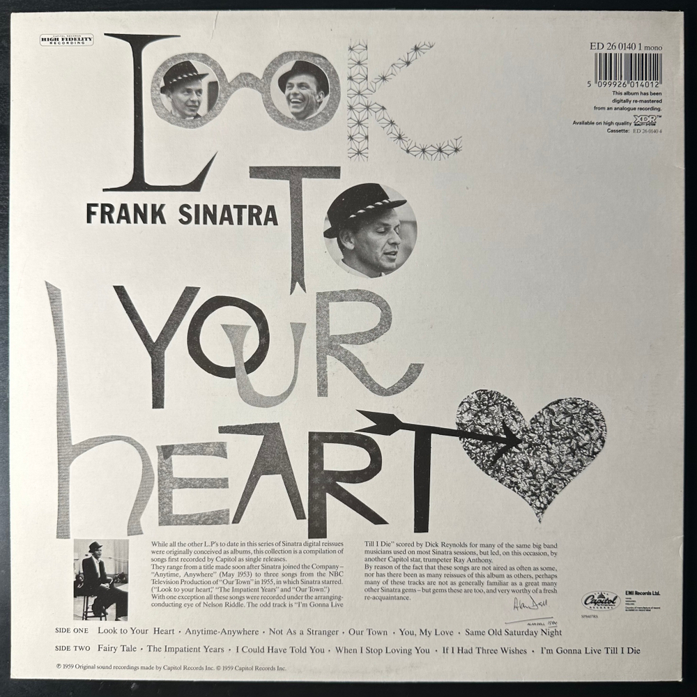Frank Sinatra ‎– Look To Your Heart (Англия 1984г.)