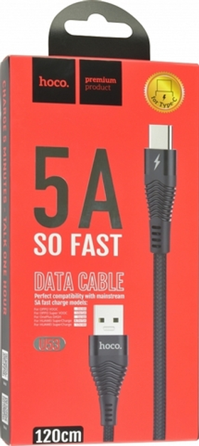 Кабель USB - Type-C Hoco U53 (5A) Черный