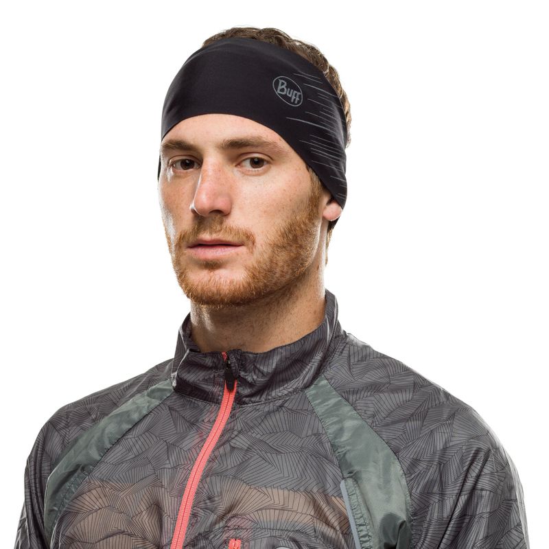 Теплая спортивная повязка на голову Buff Headband Tech Fleece R-Black Фото 2