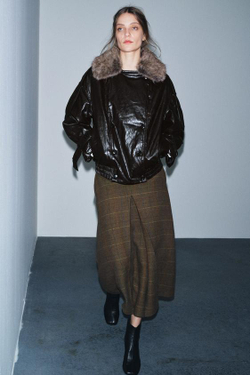 ZARA ЮБКА В КЛЕТКУ ИЗ ШЕРСТИ — ZW COLLECTION, ЦВЕТ ВЕРБЛЮЖЬЕЙ ШЕРСТИ