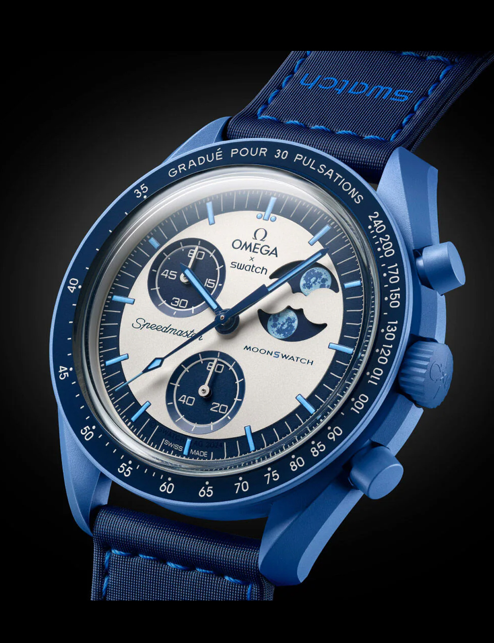 Наручные часы OMEGA x Swatch Moonswatch Super Blue Moonphase