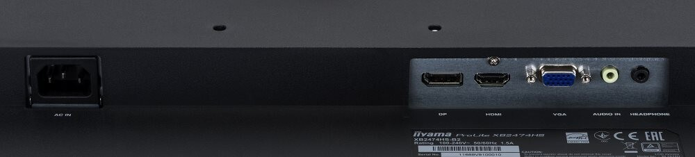 Монитор Iiyama 24;; ProLite XB2474HS-B2 1920x1080 VA WLED 75Гц 4ms VGA HDMI DisplayPort