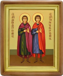 Давид и Тиричан Грузинские святые мученики. Икона на холсте.