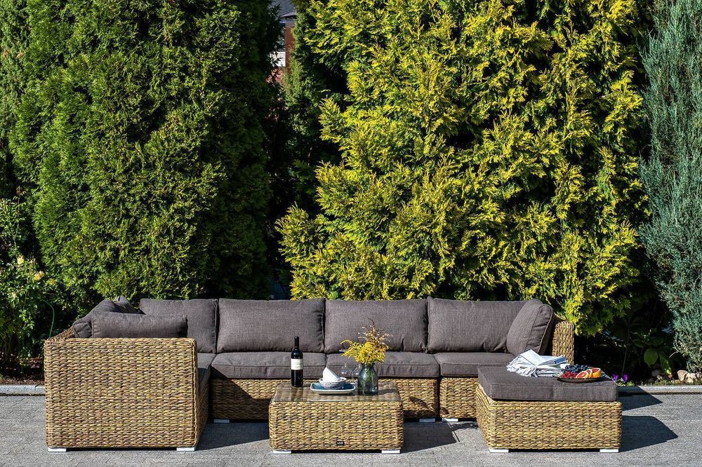 "Лунго" трансформирующаяся лаунж-зона из искусственного ротанга (гиацинт), цвет соломенный