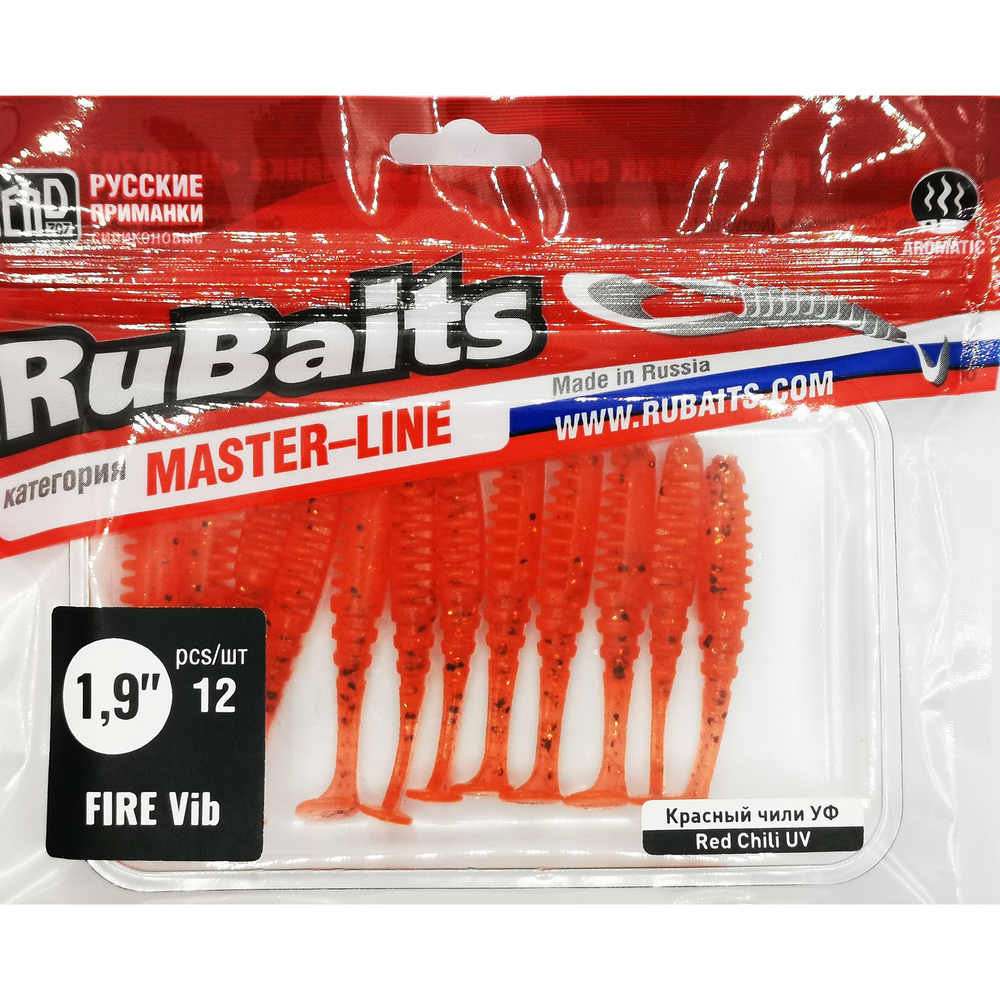 Рыболовные, силиконовые приманки Виброхвост рыбка RuBaits Fire Vib Набор для рыбалки на щуку, на судака, на окуня, на форель На спиннинг джиг микроджиг