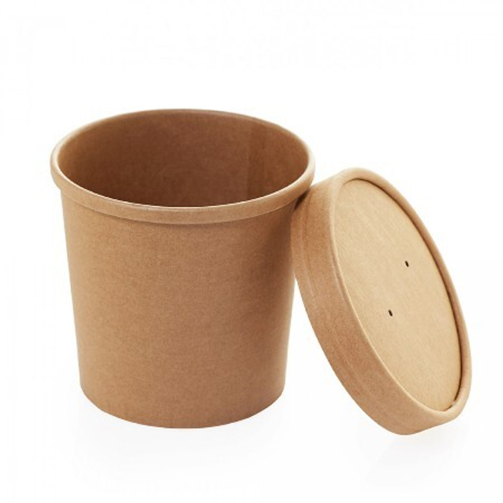 Упаковка круглая для супов,каш.Round Bowl 400 мл КРАФТ ECO