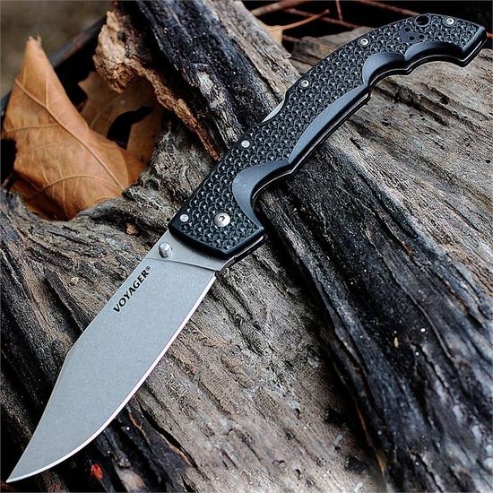 Складной нож Cold Steel 29AXC Voyager Clip 5 Plain Edge c клинком из стали AUS-10A, рукоять Grivory (Griv-Ex)