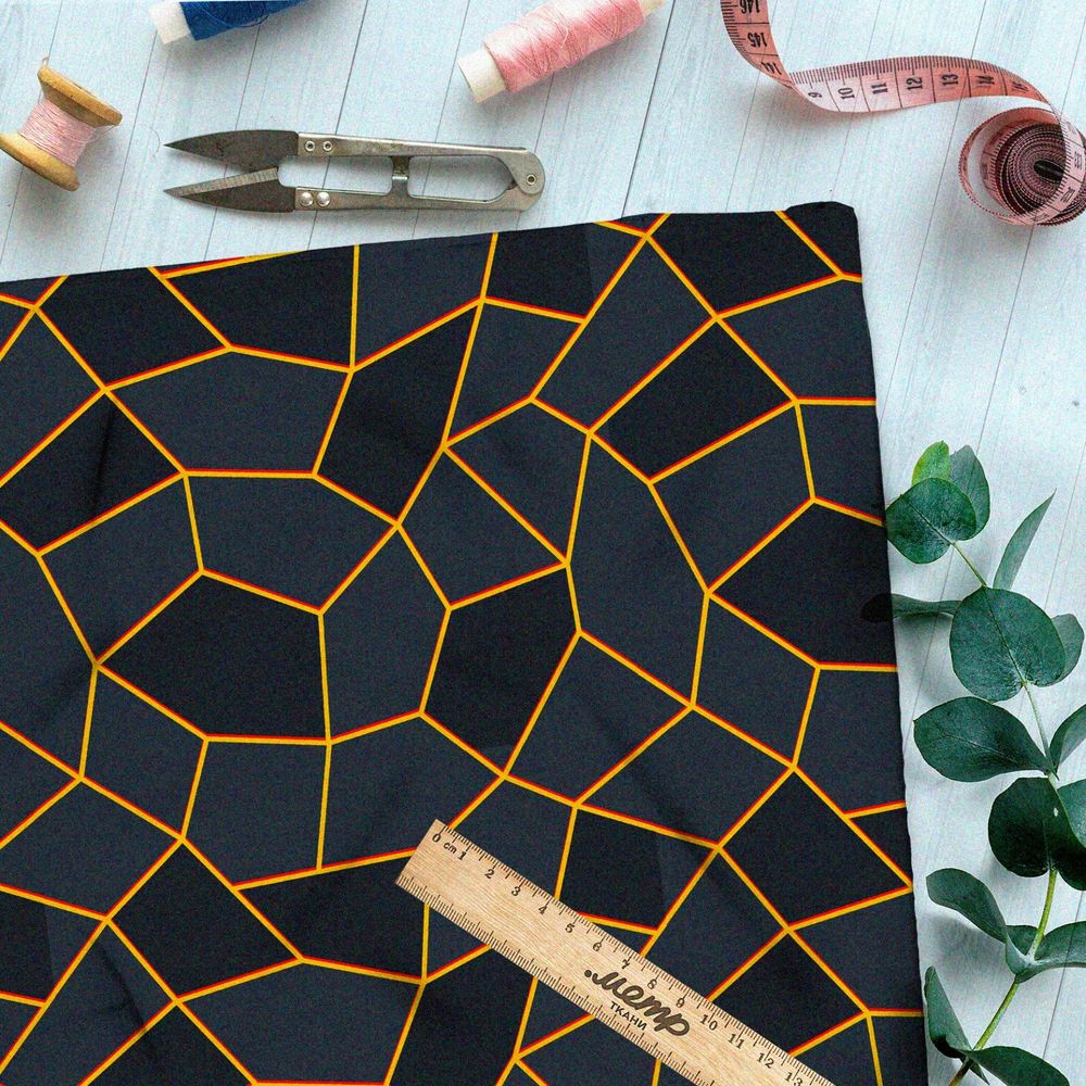 Ткань бифлекс тёмный витраж с проблесками света