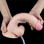 Телесный фаллоимитатор Squirt Extreme с имитацией семяизвержения - 23 см. (Цвет: телесный)