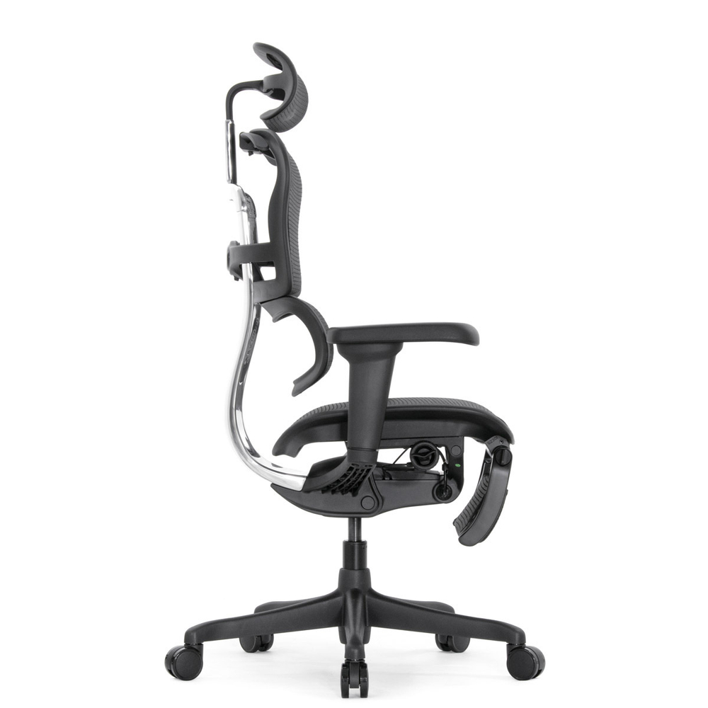 Кресло FALTO Ergohuman Ultra с подножкой ( чёрный каркас /сетка чёрный T-168-B1 Black )