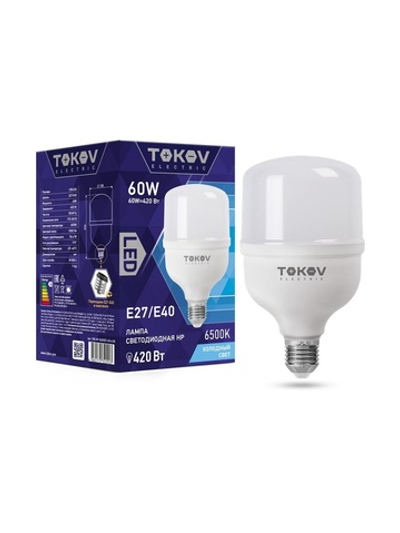 Лампа светодиодная 60Вт HP 6500К Е40/Е27 176-264В TOKOV ELECTRIC TKE-HP-E40/E27-60-6.5K