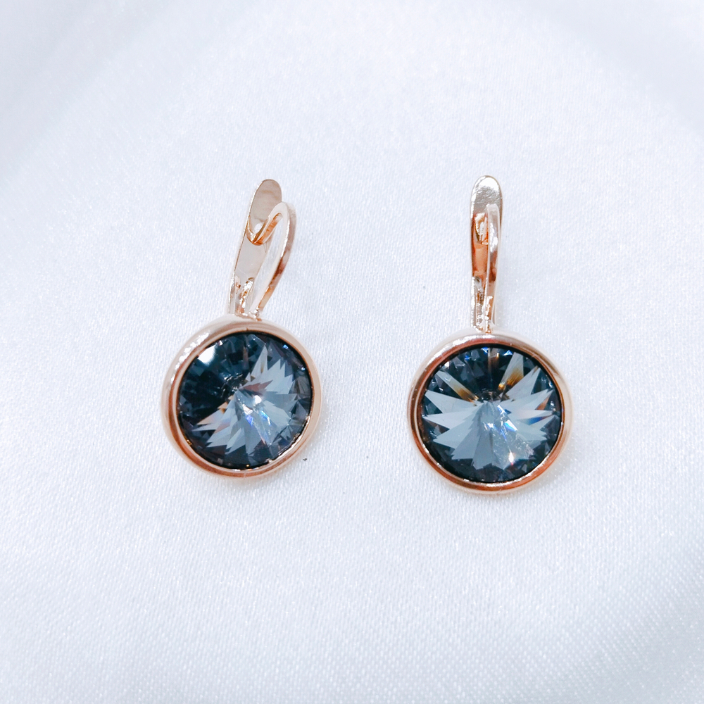 "Альхена" серьги в золотом покрытии из коллекции "Kaleidoscope" от Jenavi с английским замком